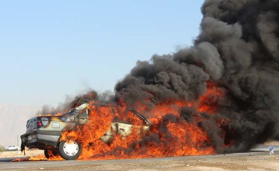 دو سرنشین خودروی سواری در آتش سوختند 