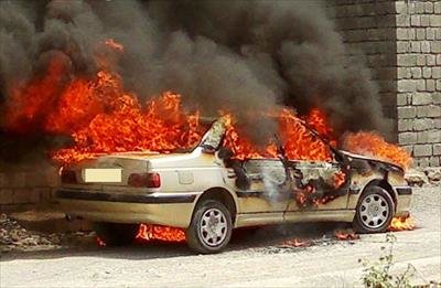 اتومبیل مدیر رسانه‌ای نفت آتش گرفت
