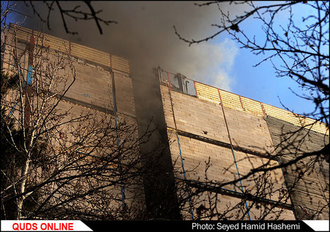 آتش سوزی ساختمان خیابان میلاد مشهد