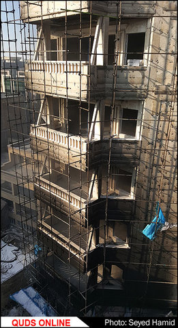 آتش سوزی ساختمان خیابان میلاد مشهد