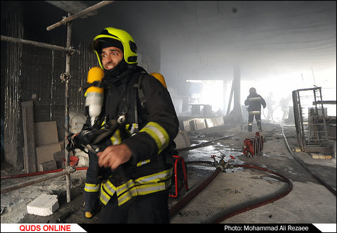 آتش سوزی ساختمان بلوارسجاد مشهد/گزارش تصویری
