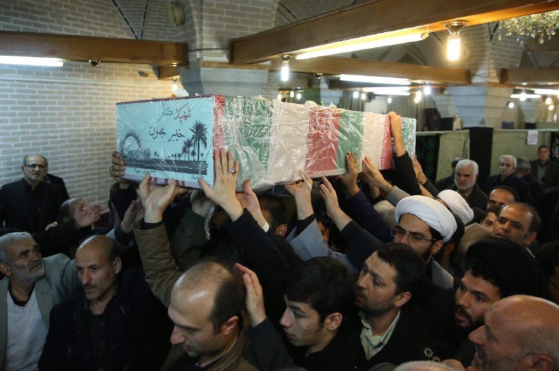 دو شهید گمنام دفاع مقدس در شهر شریفیه استان قزوین تشییع شدند