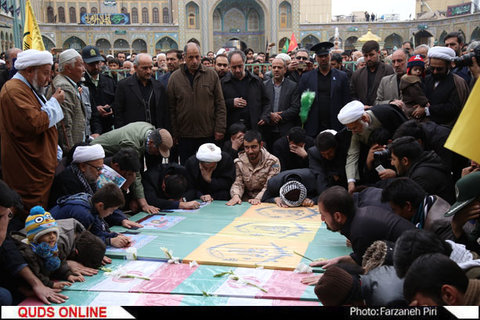 مراسم تشییع پیکر پنج شهید گمنام دفاع مقدس در قم