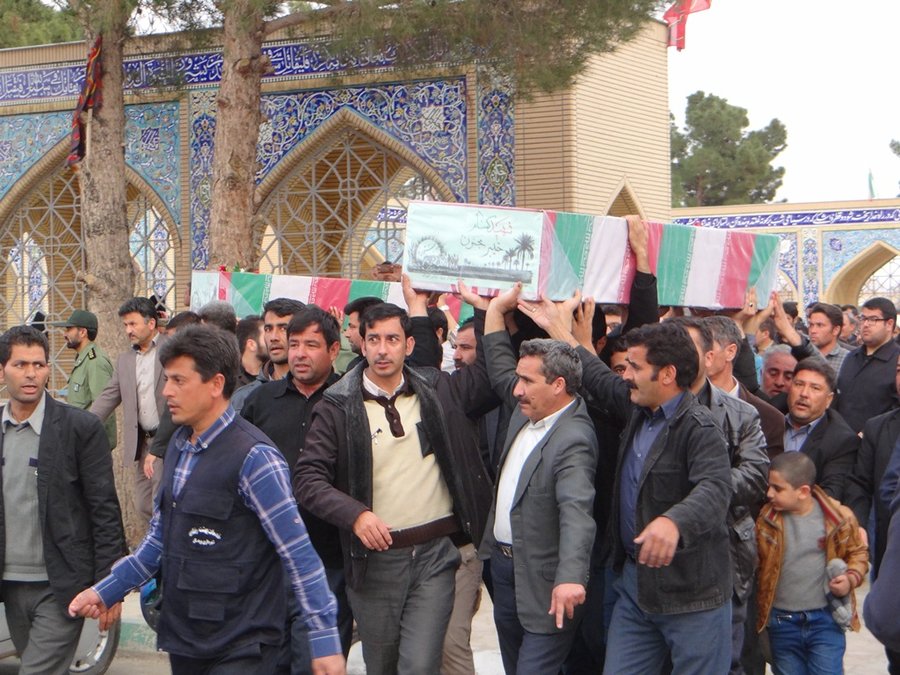 تشییع پیکر پاک دو شهید گمنام در شهر انابد