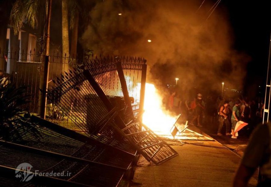 تصاویر/ به آتش کشیدن پارلمان پاراگوئه
