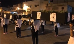 حمله نیروهای امنیتی بحرین به مراسم تشییع نمادین شهدای «الدراز»