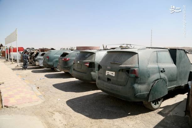 تصاویر/ کشف انبار خودروهای انتخاری در موصل