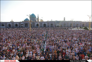 مراسم با شکوه نماز عید فطر در حرم مطهر رضوی/گزارش تصویری1