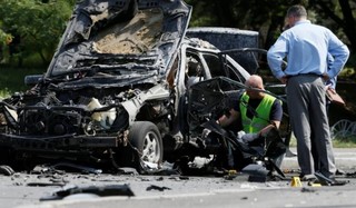 تصاویر/ مرگ مامور اطلاعات اوکراین در خودروی بمب‌گذاری شده‌