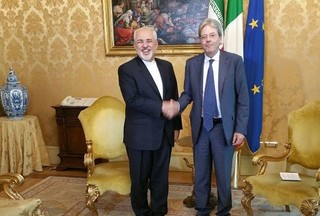 دیدار ظریف با نخست وزیر ایتالیا/ رایزنی درباره تحولات منطقه ای