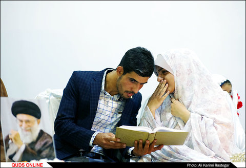 برگزاری مراسم جشن عقدکنان زوج مشهدی در جوار مزارشهدا