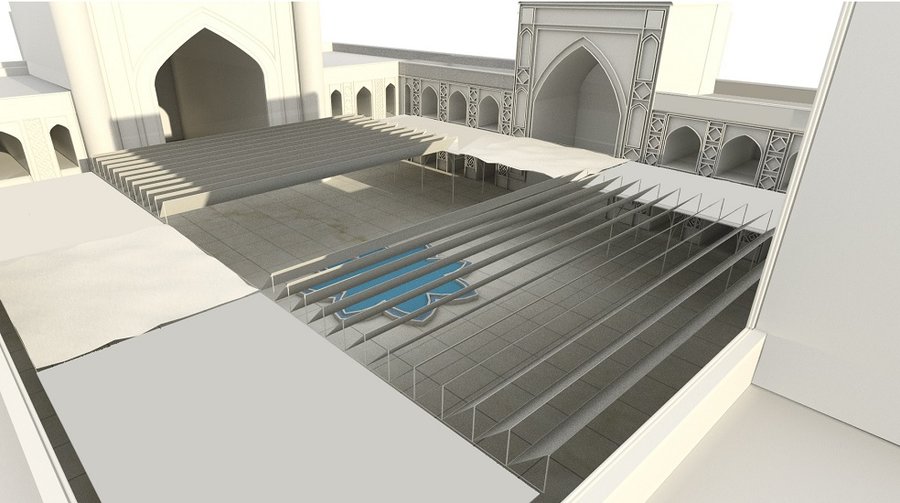 احداث سایه بان در صحن مسجد جامع گوهرشاد 