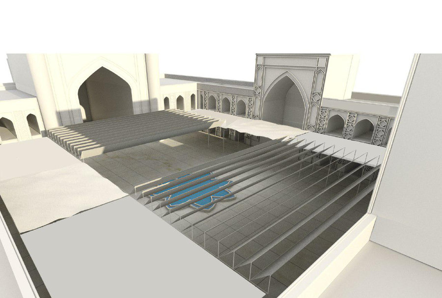 سایبان‌های مسجد جامع گوهرشاد تا ۲۰ روز آینده به بهره برداری می رسد