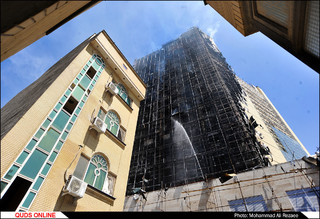 فیلم کامل آتش سوزی هتلی در خیابان امام رضا (ع) مشهد