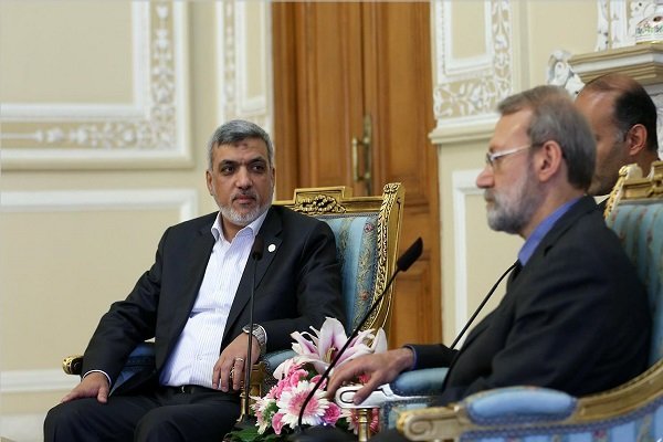 رئیس روابط بین الملل جنبش حماس با لاریجانی دیدار کرد
