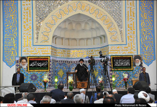 مراسم عزاداری روز شهادت امام محمد باقر(ع) در حرم مطهر رضوی/گزارش تصویری