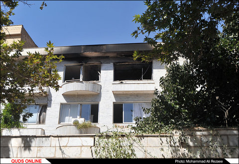 آتش سوزی در خیابان میلاد مشهد