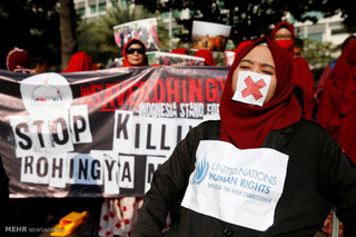 تصاویر/ تظاهرات علیه کشتار مسلمانان روهینگیا‎