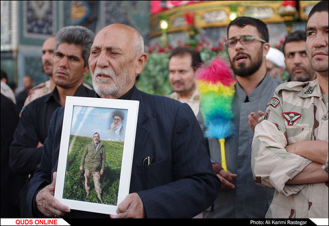مراسم با شکوه وداع با شهید مدافع حرم محسن حججی در حرم مطهر رضوی
