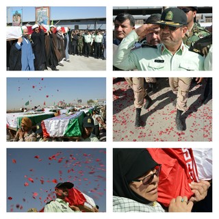 استقبال از پیکر ۵۳ شهید تازه تفحص شده ناجا در آستانه هفته نیروی انتظامی