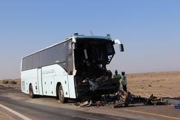 تصادف اتوبوس محور فهرج _ زاهدان با یک کشته و ۹ مجروح