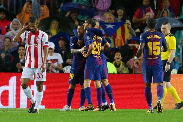 پیروزی بارسلونا با ۱۰ بازیکن مقابل المپیاکوس!/ یوونتوس از سد اسپورتینگ گذشت