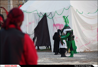 آیین تعزیه خوانی و خیمه سوزان در مشهد/ گزارش تصویری