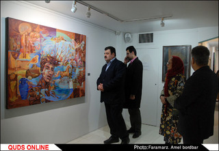 افتتاح دهمین نمایشگاه نقاشی هنر تجسمی فجر در مشهد / گزارش تصویری