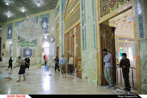 آیین غبار روبی مسجدجمکران در آستانه سال نو