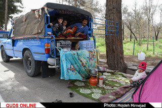 اسکان مسافرین نوروزی در کمپ غدیر مشهد/ گزارش تصویری