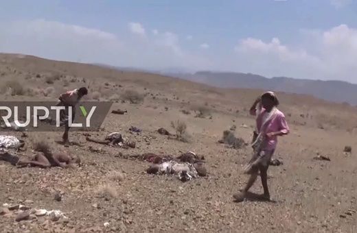 فیلم/صحنه تلخ کشته‌شدن ۲۰ نفر در حمله جنگنده‌های سعودی به یمن (۱۶+)