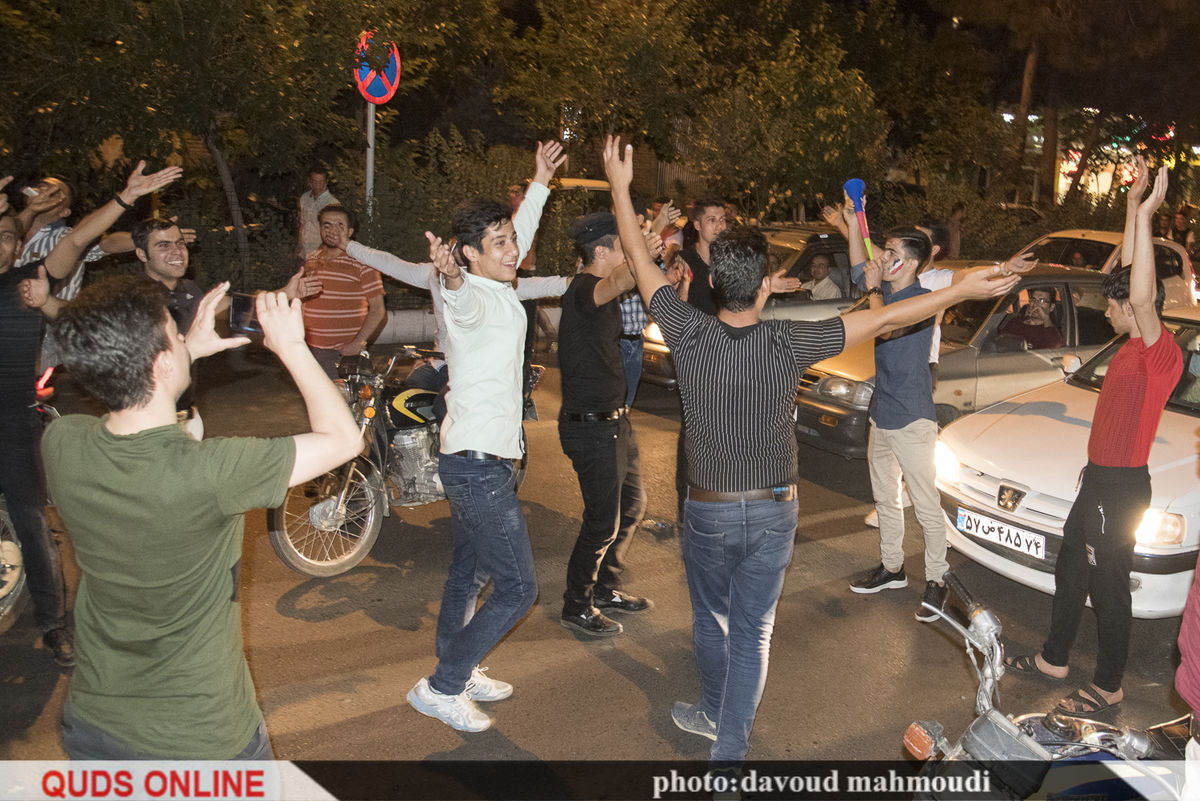 شادی مردم پس از آخرین بازی ایران در جام جهانی