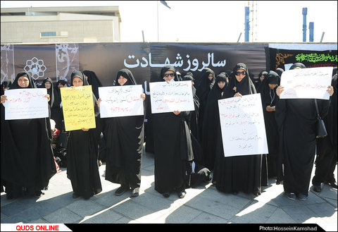 پیکر شهید دفاع مقدس در اجتماع صادقیون مشهد تشییع شد/گزارش تصویری