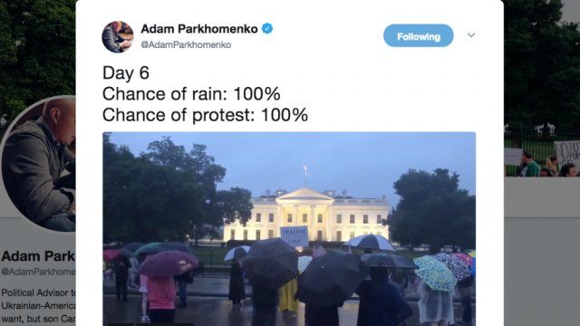اعتراضات ضد ترامپ مقابل کاخ سفید شش روزه شد

