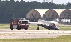 بروز سانحه برای جنگنده «اف-35» آمریکا و فرود با دماغه
