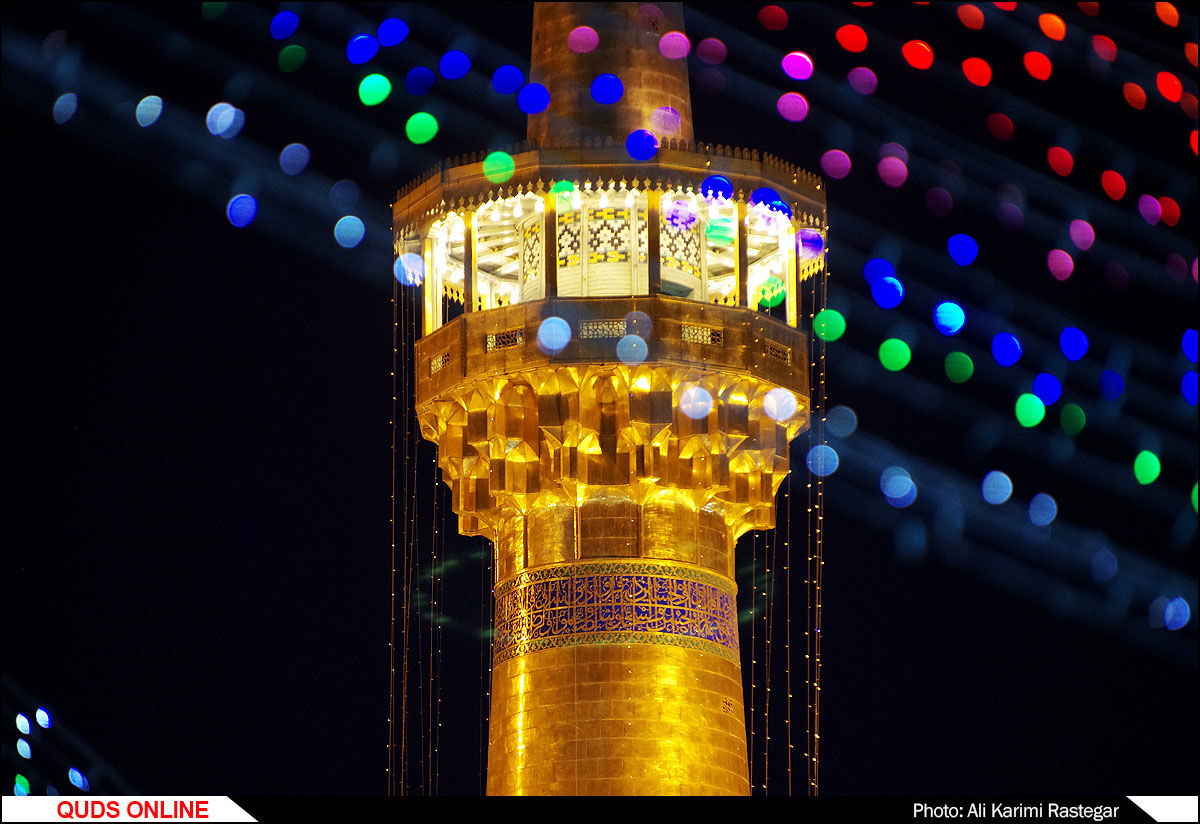 چراغانی حرم مطهر رضوی در شب عید غدیر/گزارش تصویری