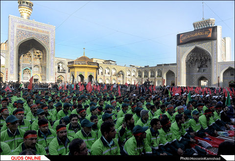 آیین بدرقه خدام اربعین حسینی در حرم مطهر رضوی برگزار شد/گزارش تصویری