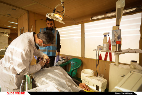 استقرار بیمارستان سیار رضوی در مسیر پیاده روی اربعین حسینی 