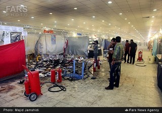 آتش سوزی در نمایشگاه کتاب مشهد مهارشد