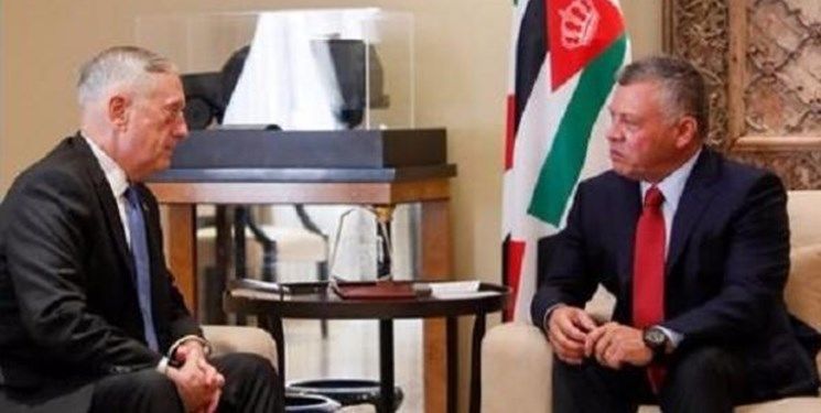 دیدار شاه اردن با وزیر دفاع آمریکا
