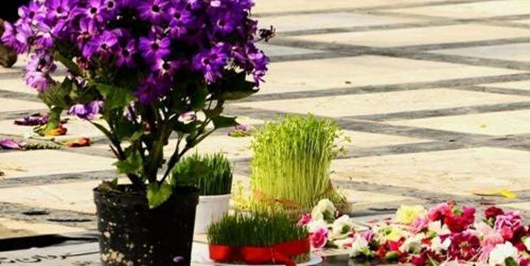 توزیع گل و سبزه در آرامستان‌های بهشت رضا(ع)، بهشت جوادالائمه(ع) و بهشت رضوان
