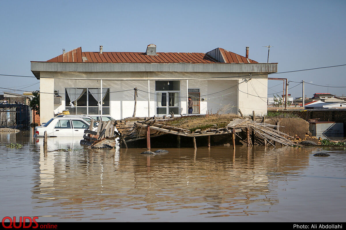 سیلاب در آق‌قلا استان گلستان
