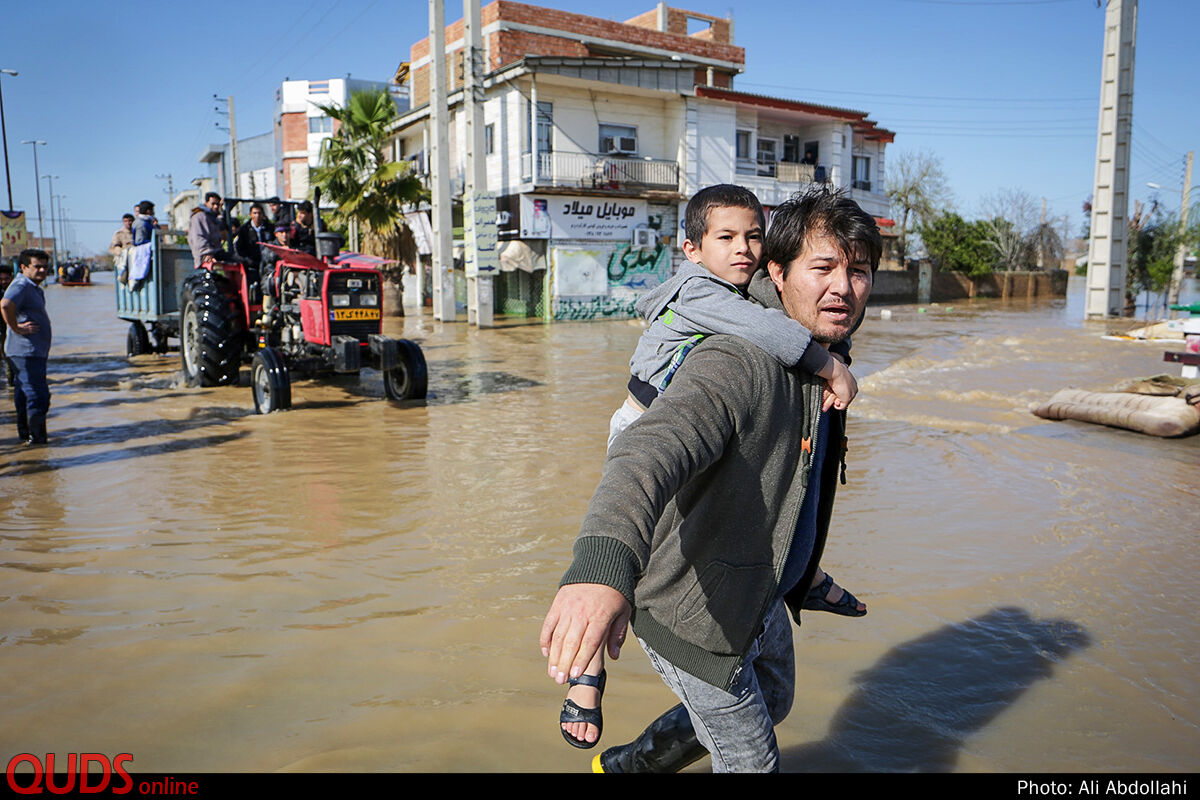 قدس آنلاین | پایگاه خبری - تحلیلی - سیلاب در آق‌قلا استان گلستان