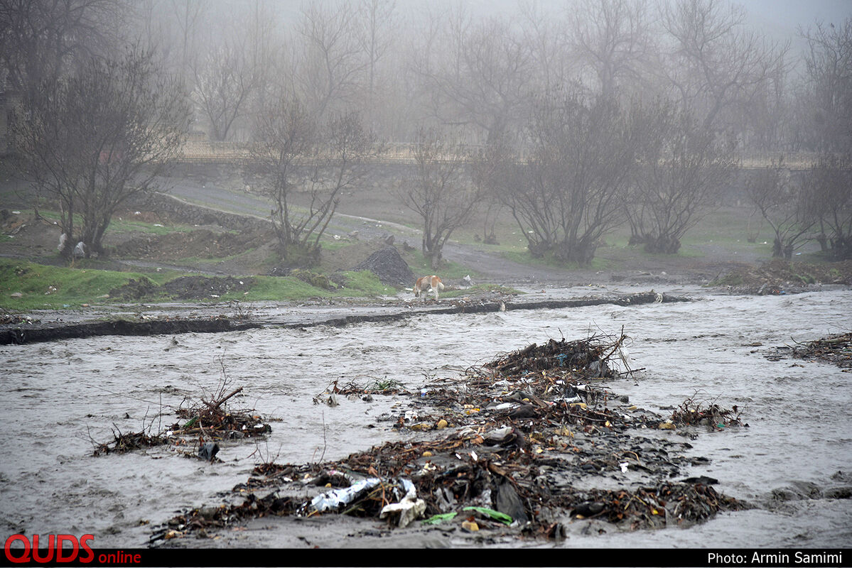 جاری شدن سیلاب در رودخانه های اطراف مشهد