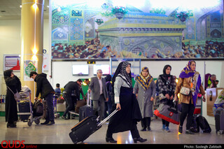 ورود زائران نوروزی مشهد  از طریق فرودگاه هاشمی نژاد مشهد