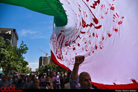 راهپیمایی نمازگزاران در حمایت از بیانیه شورای عالی امنیت در مشهد