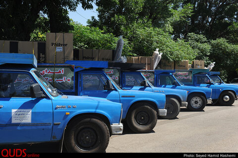 آئین اهدا 500 بسته لوازم خانگی به سیل زدگان استان خراسان رضوی