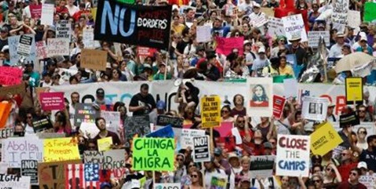 تظاهرات گسترده علیه سیاست‌های مهاجرتی ترامپ در شهرهای مختلف آمریکا
