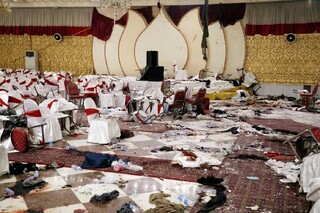 ۶۳ کشته و بیش از ۲۰۰ زخمی در انفجار در کابل/عروسی به عزا تبدیل شد+فیلم و عکس