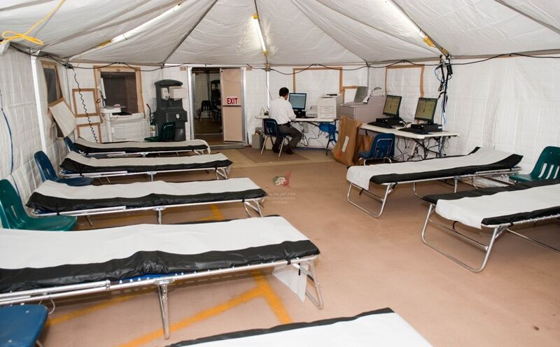 برپایی ۴ بیمارستان صحرایی توسط جمعیت هلال‌احمر